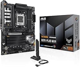 ASUS TUF Gaming X870-PLUS WiFi AMD AM5 X870 ATX Motherboard, 16+2+1, 80A SPS Power Stages, DDR5, PCIe 5.0 Ready, Four M.2 Slots, Wi-Fi 7, 2.5Gb LAN, HDMI, USB4® 40Gbps, SATA 6 Gbps, USB 20Gbps Type-C