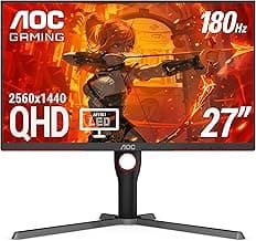 AOC Q27G3XMN 27" 2K QHD Gaming Monitor, 2560x1440, Mini LED, 180Hz, HDMI 2.0 x 1, DisplayPort 1.4 x1, Adaptive Sync, Xbox/PS5/Switch Ready, 3-Year Zero-Bright-dot