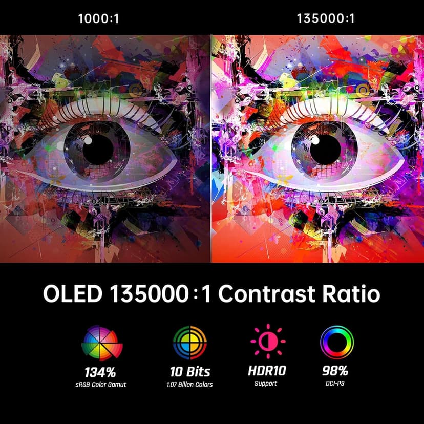 42 Inch 4K OLED Gaming Monitor, 0.1ms GTG 138Hz, 134% sRGB, 4-Side Frameless, Type-C 90W, Speakers,Remote, Freesync G-Sync, DP/HDMI/USB, VESA, Ultrawide OLED Monitor for Gaming(Without Base)