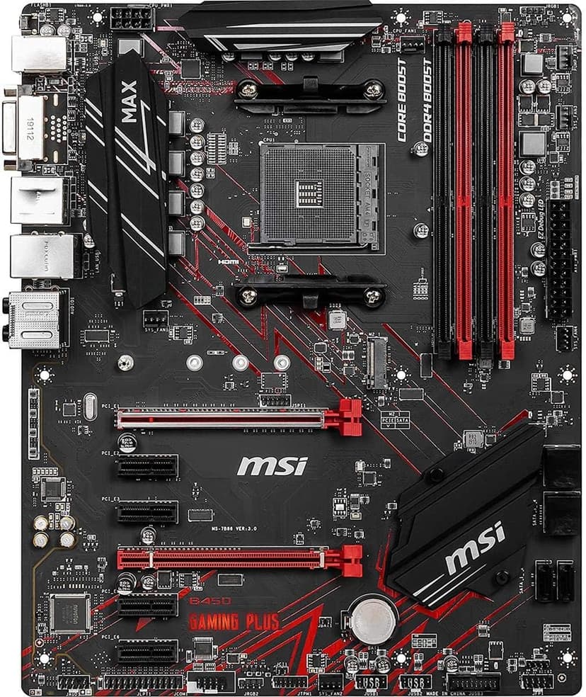 MSI Performance Gaming AMD Ryzen 2ND and 3rd Gen AM4 M.2 USB 3 DDR4 DVI HDMI Crossfire ATX Motherboard (B450 GAMING PLUS Max)