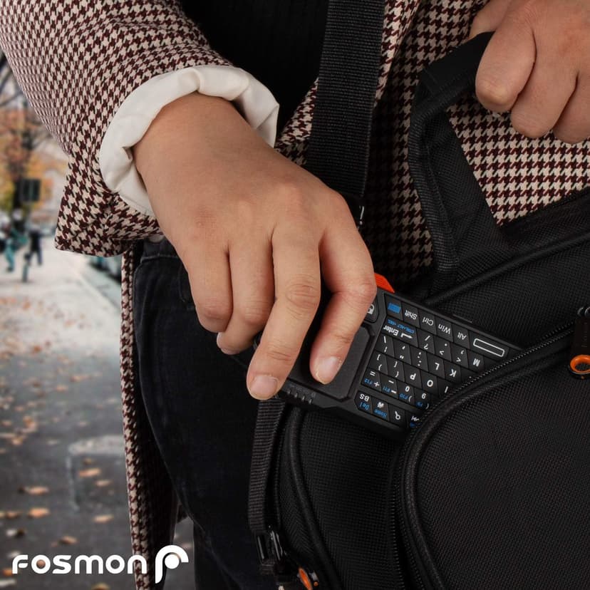 Fosmon Mini Bluetooth Keyboard (QWERTY Keypad), Wireless Portable with Touchpad, Compatible with Apple TV, Amazon Fire Stick, PS4, PS4 Pro, PS5, HTPC/IPTV, VR Glasses, Smartphones