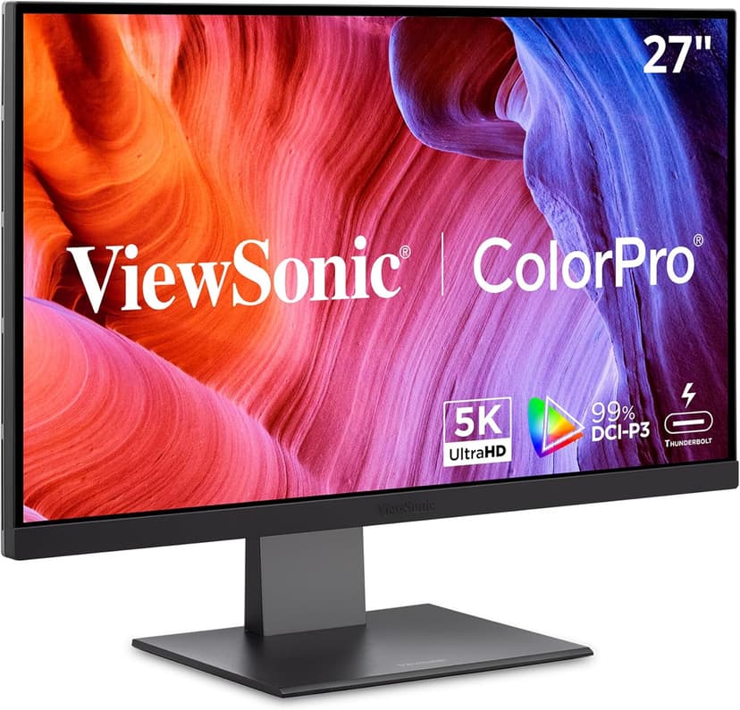ViewSonic VP2788-5K 27 Inch 5K Mac-Ready Monitor with 100% sRGB, 99% DCI-P3, Pantone Validated, Advanced Ergonomics, Thunderbolt 4, USB Hub, HDMI, and DP for Home and Office