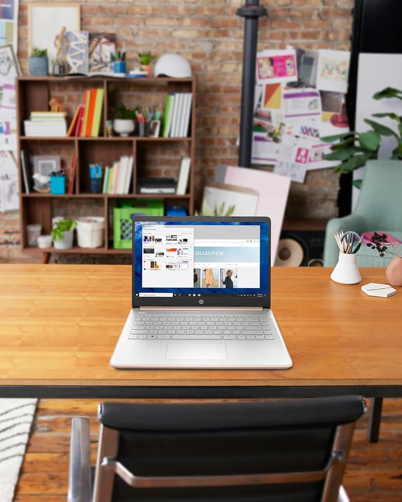HP 14 Laptop, Intel Celeron N4020, 4 GB RAM, 64 GB Storage, 14-inch Micro-edge HD Display, Windows 11 Home, Thin & Portable, 4K Graphics, One Year of Microsoft 365 (14-dq0030nr, Pale Rose Gold)