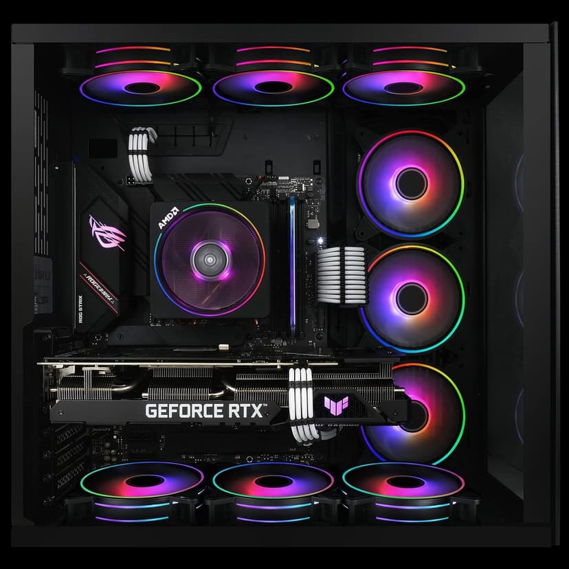 EZDIY-FAB Moonlight 120mm RGB Case Fan, 6 Pack, ARGB, Aura SYNC, Speed Control, 26.16 CFM, Desktop Compatible