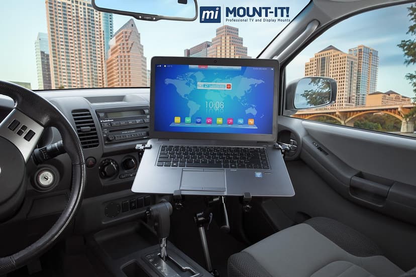 Mount-It! Laptop Vehicle Mount, No-Drill Computer Seat Mount, Full Motion Adjustable Design for Auto, Truck, Car, Van Use