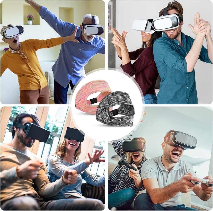 2 Pcs VR Eye Mask Adjustable Breathable VR Goggles Sweat Band VR Face Pad for Most VR Devices Accessories Any Head Size