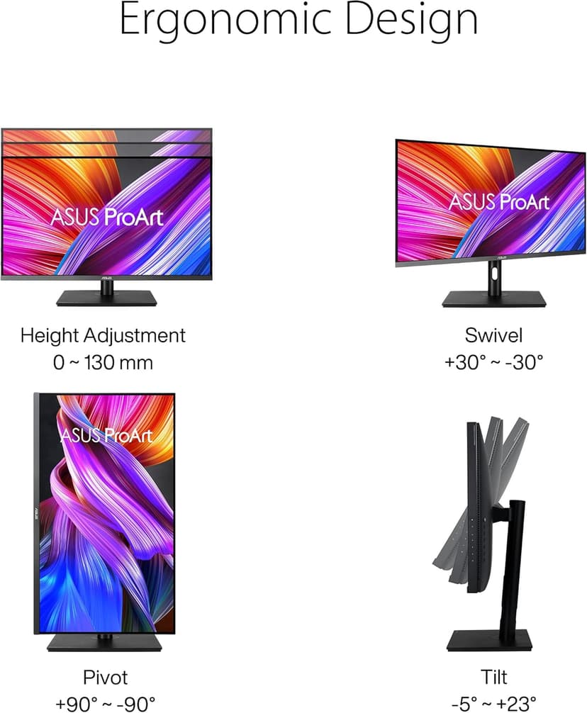 ASUS ProArt Display 32” 4K HDR Computer Monitor (PA32UCR-K) - IPS, 1000nits, ΔE < 1, 98% DCI-P3, 99.5% Adobe RGB, USB-C, HDMI, X-rite i1 Calibrator, Compatible with Laptop & Mac Monitor,BLACK