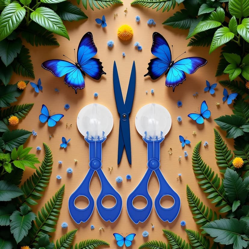 2-Pcs Blue Nature Exploration Tools - Ergonomic Scoopers and Clamps for Field Research and Outdoor Activities, Durable Plastic Design with Non-Slip Grip