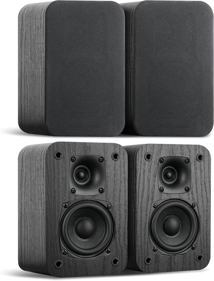 Saiyin 5.0 Home Theater System, 100w HiFi Surround Sound Speakers with Stereo Surround Sound and Classic Rretro Wood Grain for TV/PC, Passive, Amplifier or Receiver Required, Cable Not Included