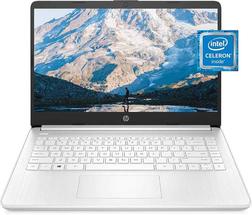 HP 14 Laptop, Intel Celeron N4020, 4 GB RAM, 64 GB Storage, 14-inch Micro-edge HD Display, Windows 10 Home, Thin & Portable, 4K Graphics, (14-dq0040nr, Snowflake White) (Renewed)