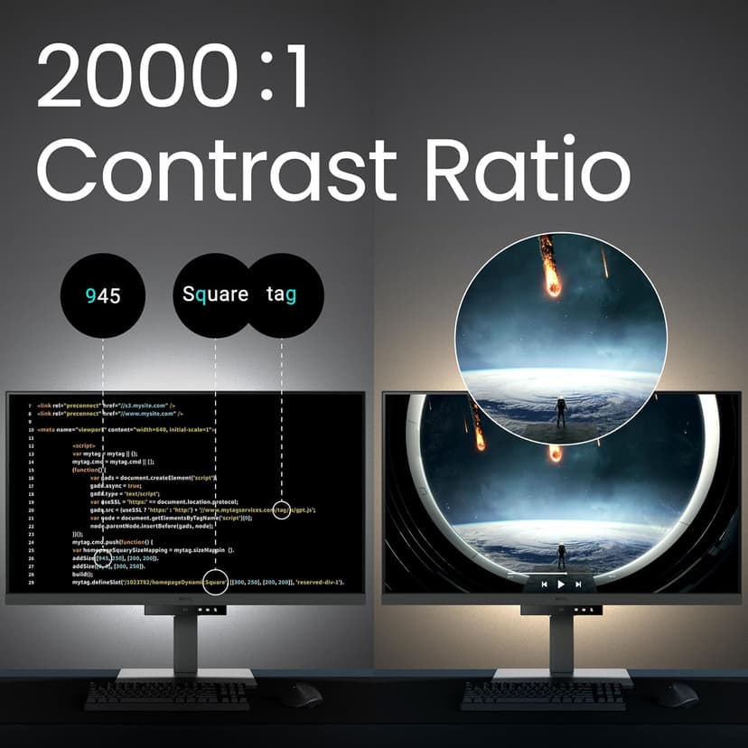 BenQ RD320U 32” 4K 3840x2160 Programming Monitor 2000:1 Contrast Ratio Nano Matte Panel, 90W USB-C, Coding Modes, Night Hours Protection, Ergonomic Design, and Eye-Care Technology (Renewed)