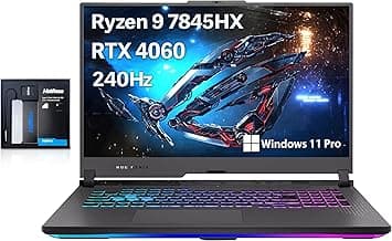 ASUS ROG Strix G17 17.3" QHD 240Hz Gaming Laptop, AMD Ryzen 9-7845HX, 64GB DDR5, 4TB PCIe SSD, NVIDIA GeForce RTX 4060, RGB Backlit Keyboard, Win 11 Pro, Gray, 128GB Hotface Extension Set