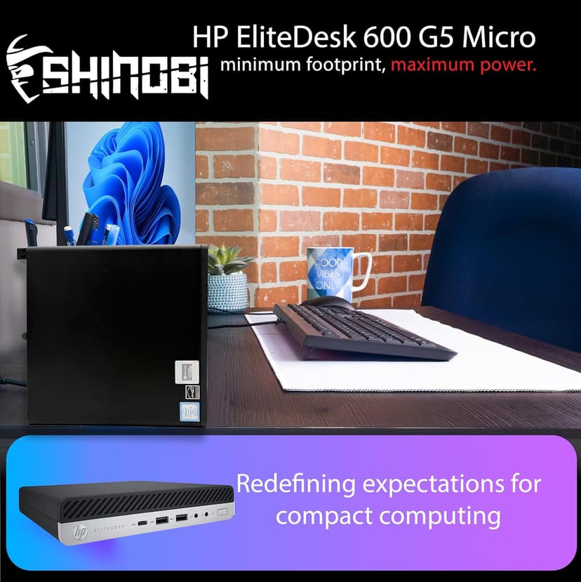HP EliteDesk 600 G5 Mini PC | Intel Core i5-9500T | 16GB RAM | 512GB SSD | Windows 11 Pro | Wi-Fi+ BT | Mini Desktop Computer (Renewed) (16GB RAM + 512GB SSD)