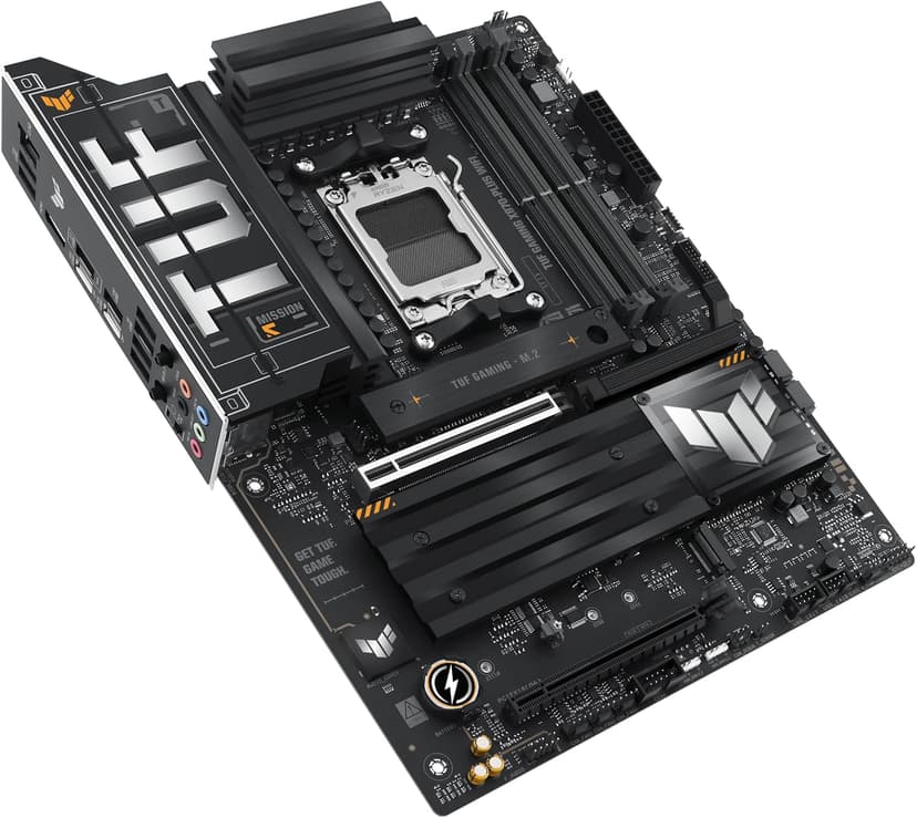 ASUS TUF Gaming X870-PLUS WiFi AMD AM5 X870 ATX Motherboard, 16+2+1, 80A SPS Power Stages, DDR5, PCIe 5.0 Ready, Four M.2 Slots, Wi-Fi 7, 2.5Gb LAN, HDMI, USB4® 40Gbps, SATA 6 Gbps, USB 20Gbps Type-C