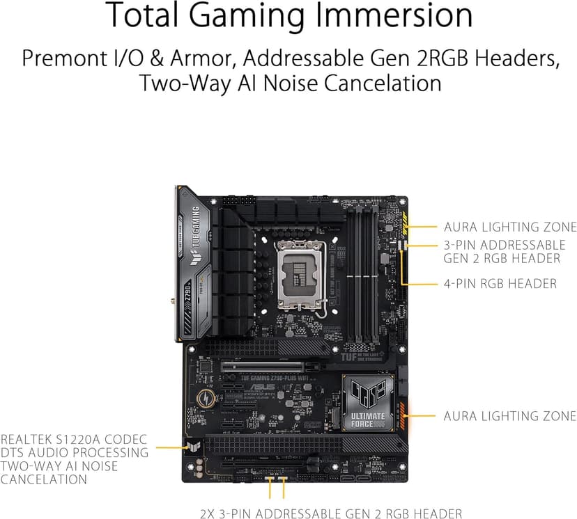 INLAND by Micro Center CPU Motherboard Intel Core i9-12900K 12th Gen 16-Cores LGA 1700 Desktop Processor with ASUS TUF Gaming Z790-Plus WiFi DDR5 Gaming Motherboard