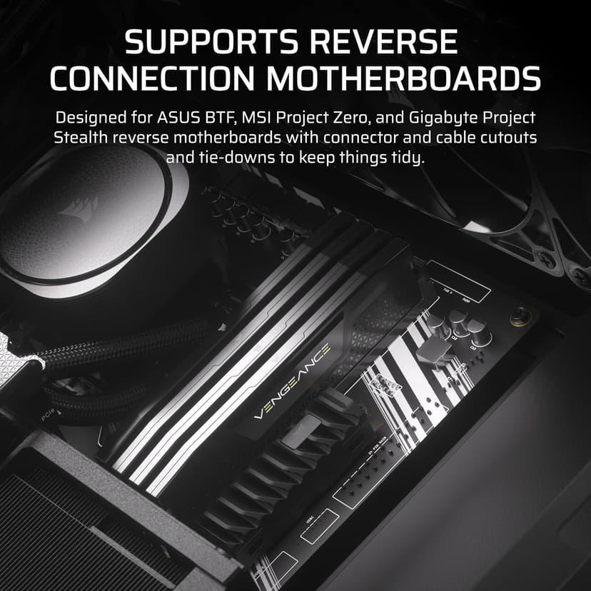 CORSAIR 4000D RS Frame Modular High Airflow Mid-Tower PC Case – 3X CORSAIR RS Fans – InfiniRail Fan Mounting System – Fits Multiple 360mm Radiators – Reverse Connector Motherboard Compatible – Black