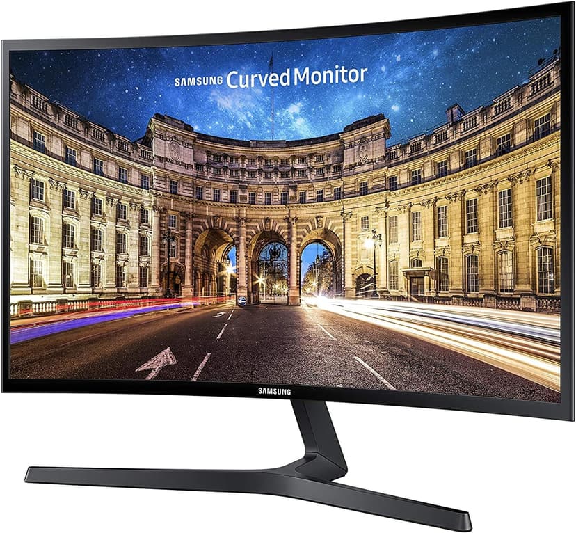 SAMSUNG 23.5” CF396 Curved Computer Monitor, AMD FreeSync for Advanced Gaming, 4ms Response Time, Wide Viewing Angle, Ultra Slim Design, LC24F396FHNXZA, Black
