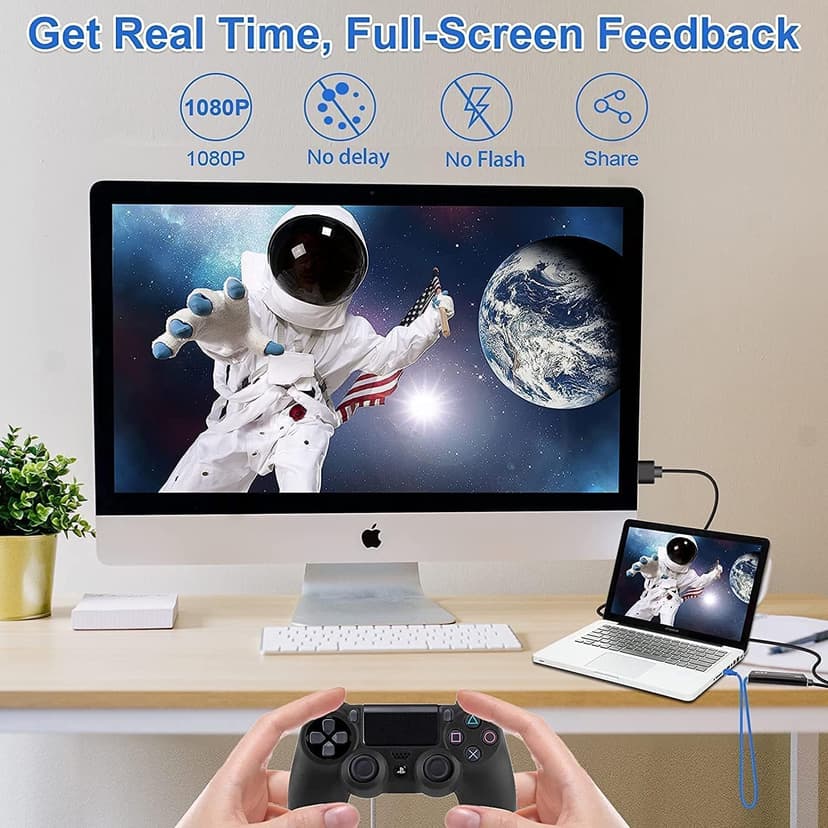 Capture Card, 4K HDMI Audio Video Capture Card, USB 3.0 Capture Adapter 1080P 60FPS Video Recorder Device for Game Recording, Works for Nintendo Switch, Streaming Live,Support X-Box/OBS/Camera/PC