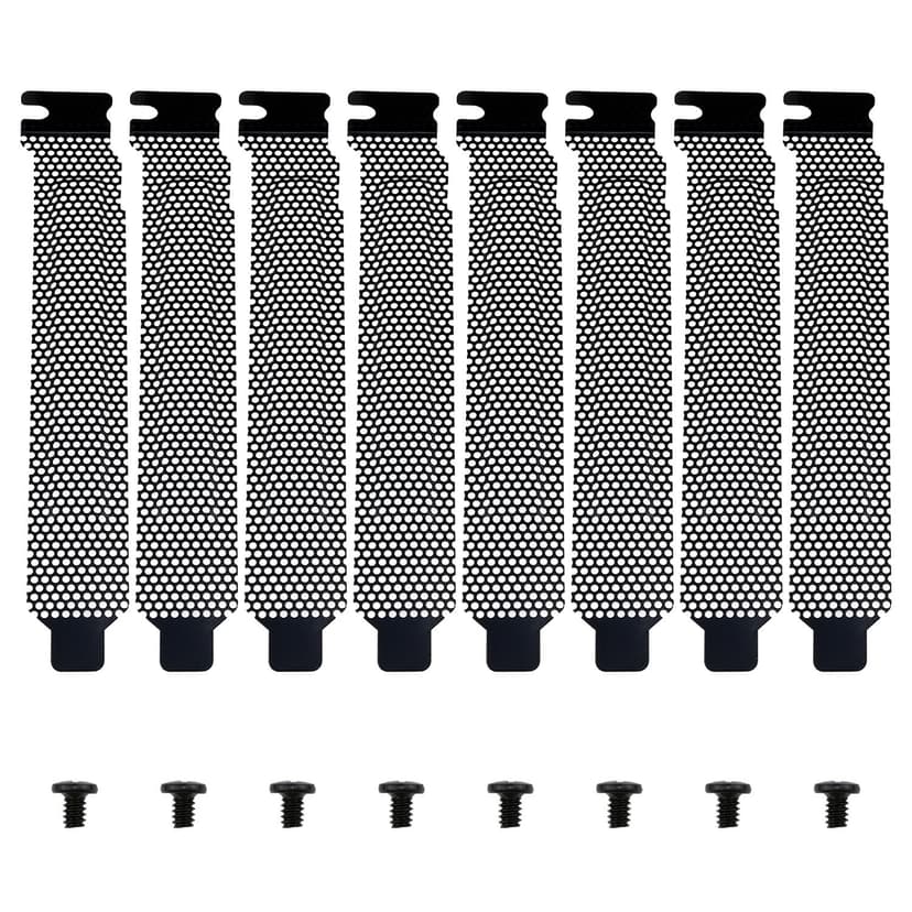 8PCS Computer PCI Dust Strips Black PCI Slot Covers, with Screws for Computer Cases (Black)