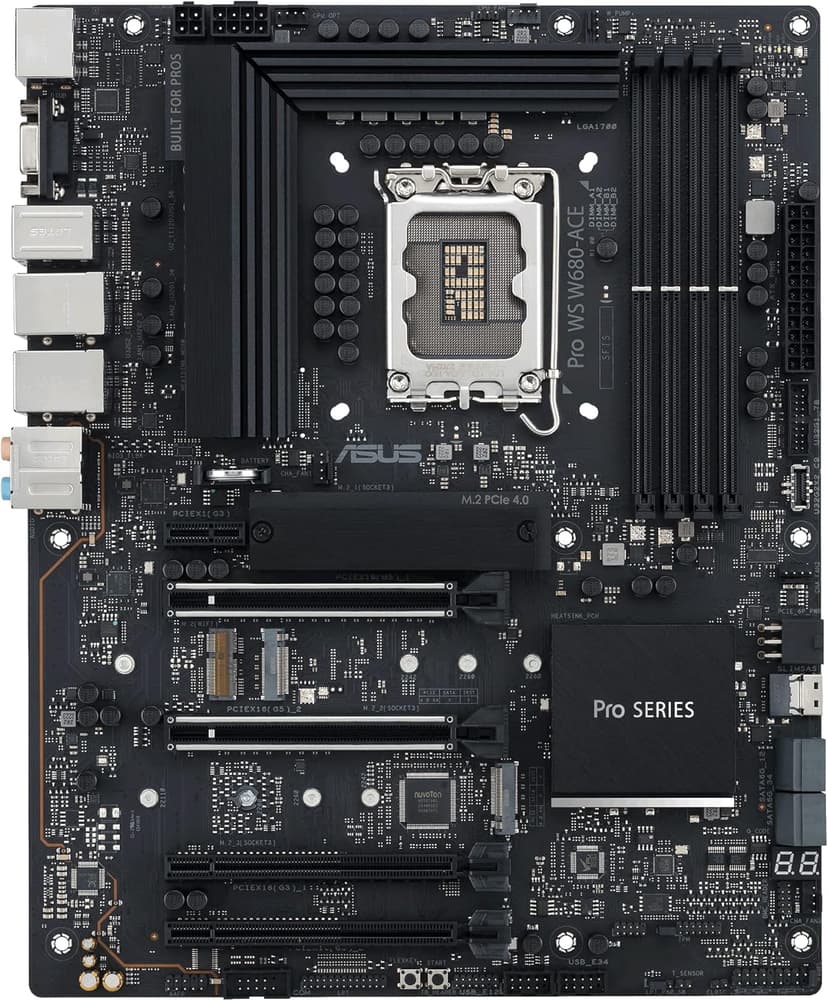 Pro WS W680-ACE Intel W680 LGA 1700 ATX Workstation Motherboard,2xPCIe 5.0x16 Slot,DDR5,ECC Memory,2x2.5 Gb LAN,3X M.2 Slots,USB 3.2 Gen 2x2 Front Panel,SlimSAS,BMC Header,Thunderbolt 4Header,ACCE.