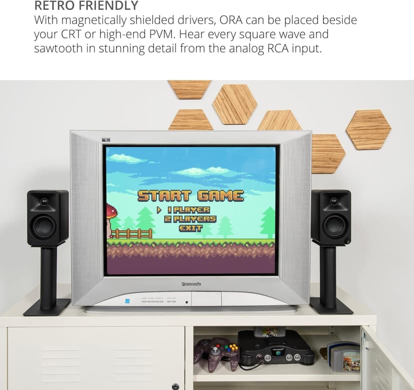 Kanto ORAMB 100W Powered Reference Desktop Computer Speakers with Bluetooth 5.0 and USB-C Input | Bi-Amplified | 100 Hz Automatic Crossover | Reference Quality Sound | Pair | Black