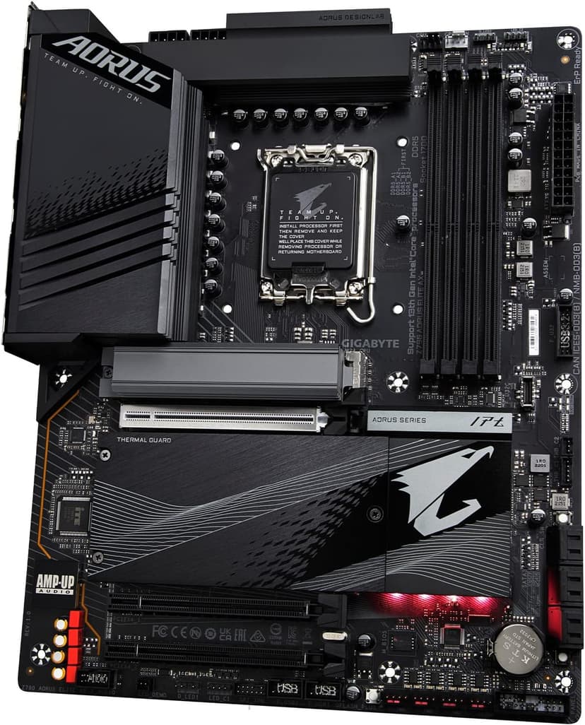 GIGABYTE Z790 AORUS Elite AX (LGA 1700/ Intel Z790/ ATX/ DDR5/ Quad M.2/ PCIe 5.0/ USB 3.2 Gen2X2 Type-C/Intel WiFi 6E/ 2.5GbE LAN/Q-Flash Plus/PCIe EZ-Latch/Gaming Motherboard)