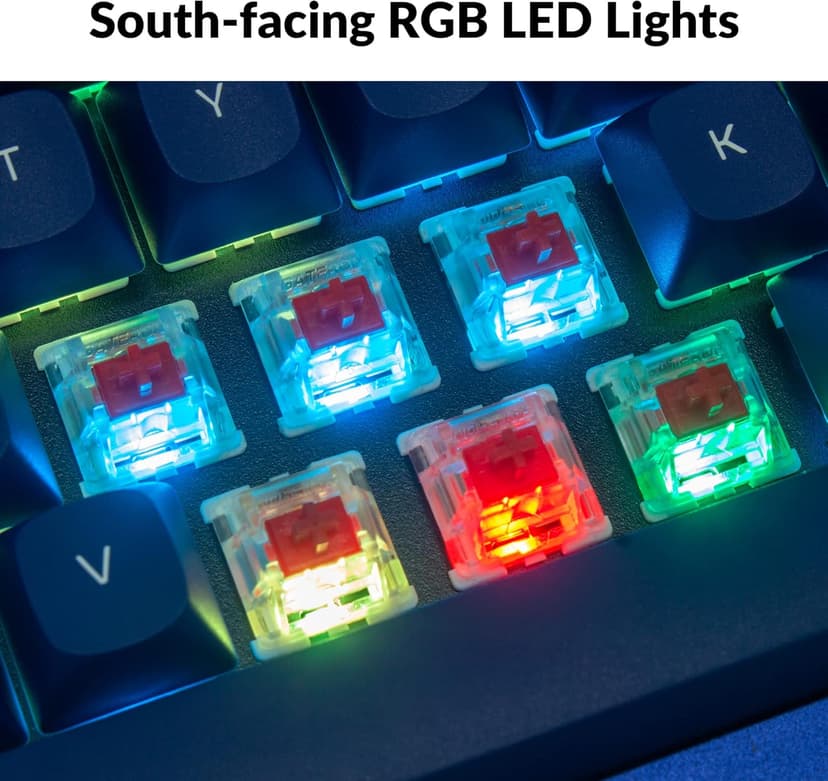Keychron Q5 RGB QMK/VIA Programmable Macro Wired Custom Mechanical Keyboard with Hot-Swappable Gateron G Pro Red Switch, 96% Layout Full Aluminum Double Gasket for Mac Windows Linux(Blue)