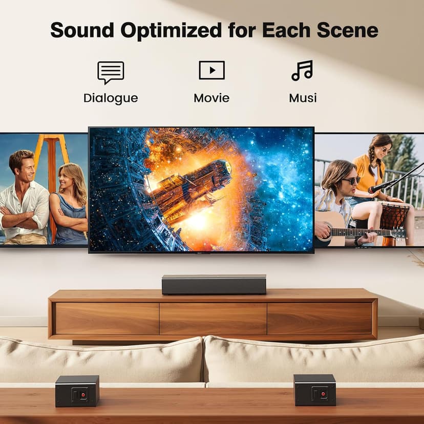 Miroir 5.1 Sound Bar for TV with Dolby Atmos & Wireless Subwoofer, 410W Bluetooth Soundbar for Smart TV, Immersive 3D Sound Home Theater System with Adjustable Surround Bass, for HDMI eARC