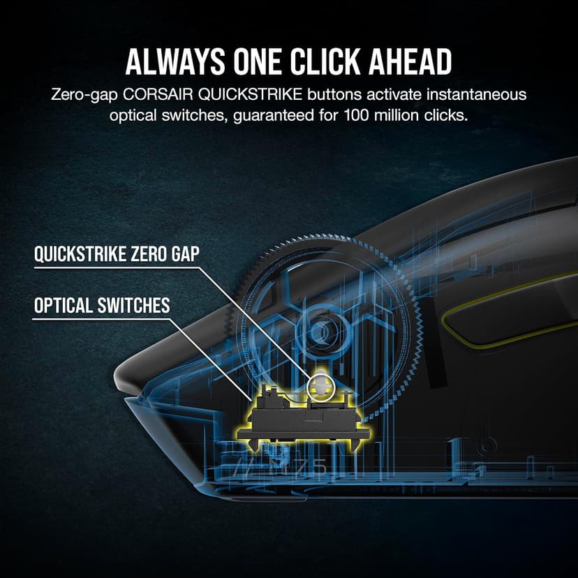 Corsair M75 Wireless RGB Lightweight FPS Gaming Mouse – 26,000 DPI – Swappable Side Buttons – iCUE Compatible – PC – Black