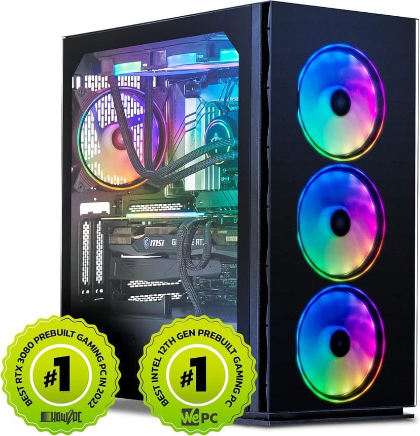 YEYIAN Yari X21 Gaming PC Computer, INTEL 12th Gen Alder Lake i9-12900KF 16-Core 3.2GHz, GeForce RTX 3080 10GB GDDR6X, 2TB NVMe Gen 4 SSD, 2TB 3.5” HDD, 32GB DDR5 4800MHz, 240mm AIO ARGB WiFi 6 BT 5.2