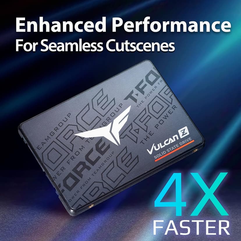 TEAMGROUP T-FORCE VULCAN Z 1TB SLC Cache 3D NAND TLC 2.5 Inch SATA III Internal Solid State Drive SSD (R/W Speed up to 550/500 MB/s) T253TZ001T0C101