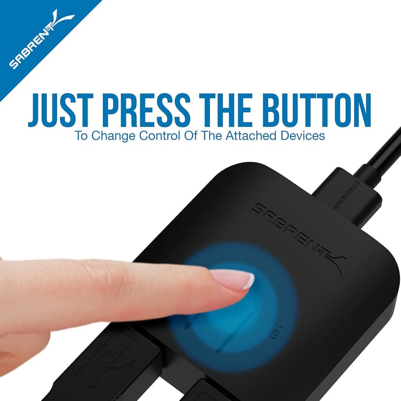 SABRENT USB 3.0 Sharing Switch for Multiple Computers and Peripherals LED Device Indicators (USB-SW30) Black