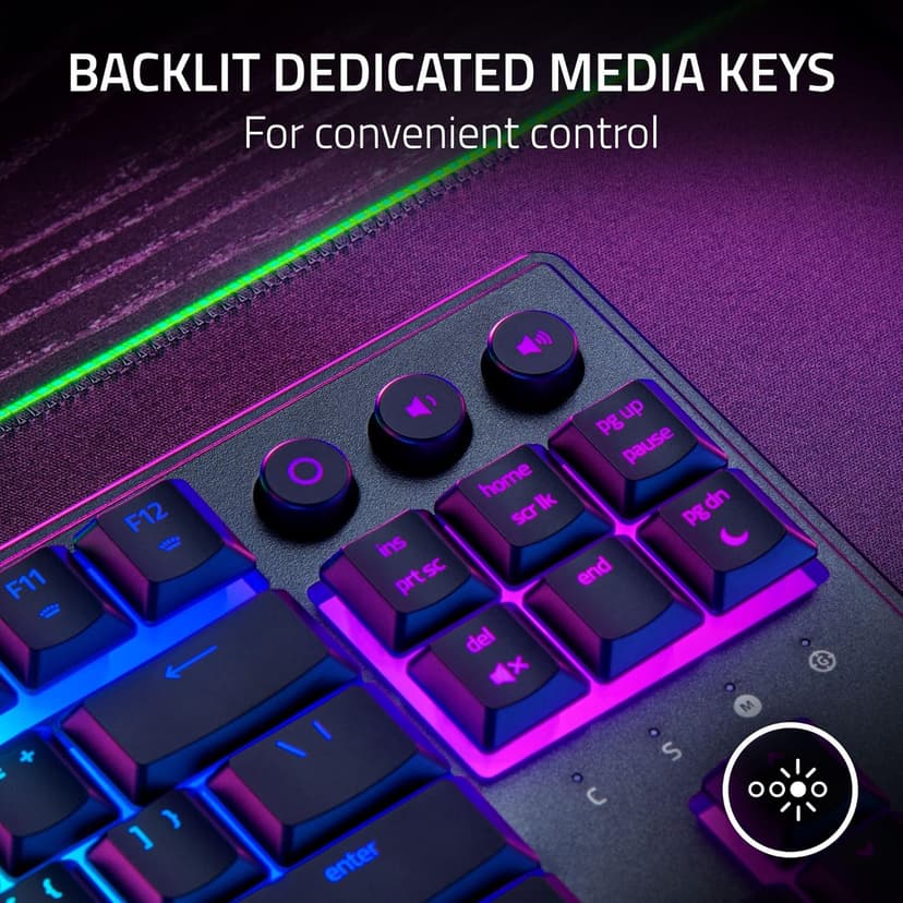 Razer Ornata V3 TKL Gaming Keyboard: Low Profile Keys - Mecha Membrane Switches - UV Coated Keycaps - Backlit Media Keys - 8 Zone RGB Lighting - Spill Resistant - Magnetic Wrist Wrest Snap Tap