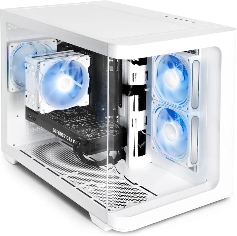 Volt X3 Gaming PC Desktop Computer - Intel e5-1650 v4 4.0GHz, NVIDIA GTX 1070 8GB, 16GB DDR4 RAM, 512GB NVMe SSD, 4 RGB Fans, Wireless WiFi + Bluetooth, Windows 11 Home 64-Bit Activated (White)