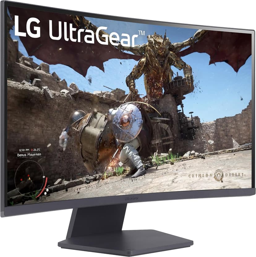 LG 27GS60QC-B Ultragear Curved Gaming Monitor 27-Inch QHD (2560x1440) 180Hz 1ms 1000R AMD FreeSync HDR10 HDMIx2 DisplayPort Borderless Design Black Stabilizer DAS Crosshair FPS Counter - Black