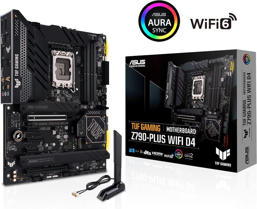 ASUS TUF Gaming Z790-Plus WiFi D4 LGA 1700(Intel 14th,12th&13th Gen) ATX Gaming Motherboard(PCIe 5.0, DDR4,4xM.2 Slots,16+1 DrMOS, WiFi 6,2.5Gb LAN, Front USB 3.2 Gen 2 Type-C, Thunderbolt 4/USB4)