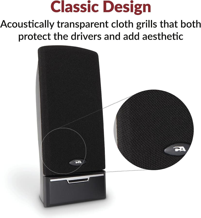 Cyber Acoustics CA-2014 Computer Speakers, Full Stereo Sound, Convenient Controls, Easy Setup