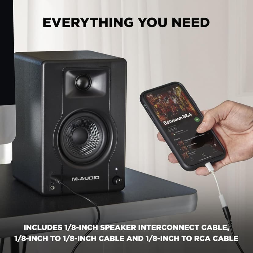 M-Audio BX3 3.5" Studio Monitors, HD PC Speakers for Recording and Multimedia with Music Production Software, 120W, Pair, Black