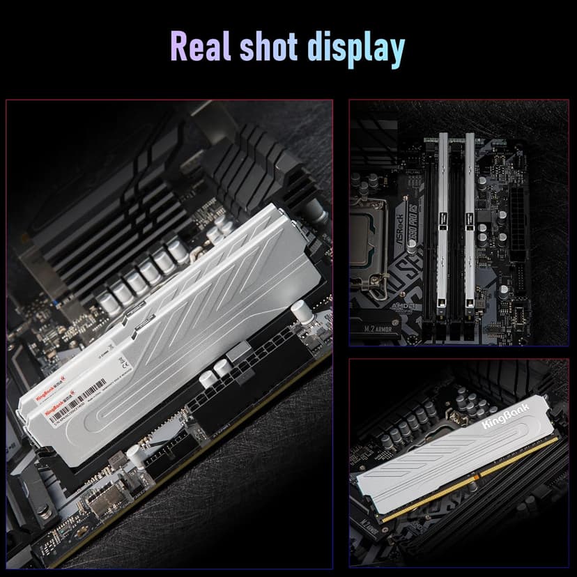Computer Desktop Memory Ram DDR4 16GB(2x8GB) 3200MHZ CL16 1.35V XMP2.0 Overclocking with Heatsink for PC Gaming/Office/PS,Silver