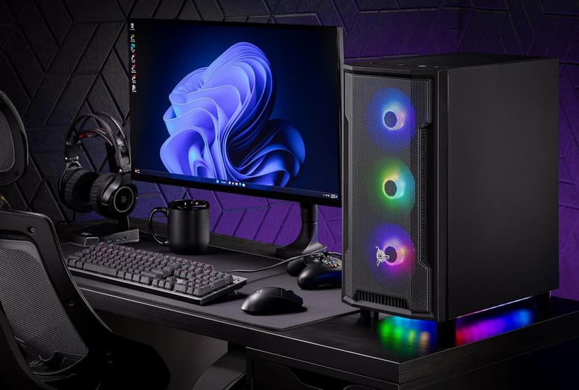 Skytech Gaming Shadow Desktop PC, Ryzen 7 7700X 4.5 GHz (5.4GHz Turbo), NVIDIA RTX 5060, 1TB Gen4 NVMe SSD, 32GB DDR5 RAM 5600 RGB, 650W Gold PSU, Wi-Fi, Win 11