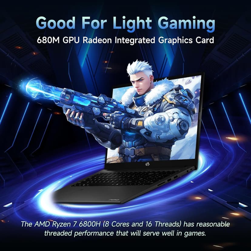 NIMO 17.3" IPS FHD-Gaming-Laptop, 8 Cores AMD Ryzen 7 6800H 32GB DDR5 RAM 1TB SSD (Beat Intel i7-12700H, Up to 4.7GHz) AMD Radeon 680M GPU-Computer with 100W Type-C Backlit Keyboard, Fingerprint