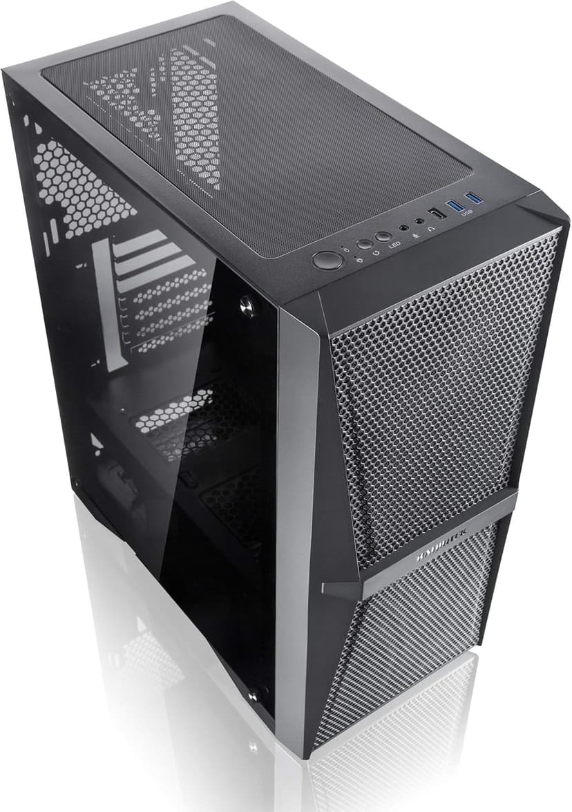 RAIJINTEK SILENOS MS PRO, PC Case ATX Tower with Mesh at Front and Tempered Glass (4.0mm) Side Panel, Comes with Pre-Installed 2pcs 200mm ARGB Fans at Front and 1pcs 120mm ARGB Fan at Rear.