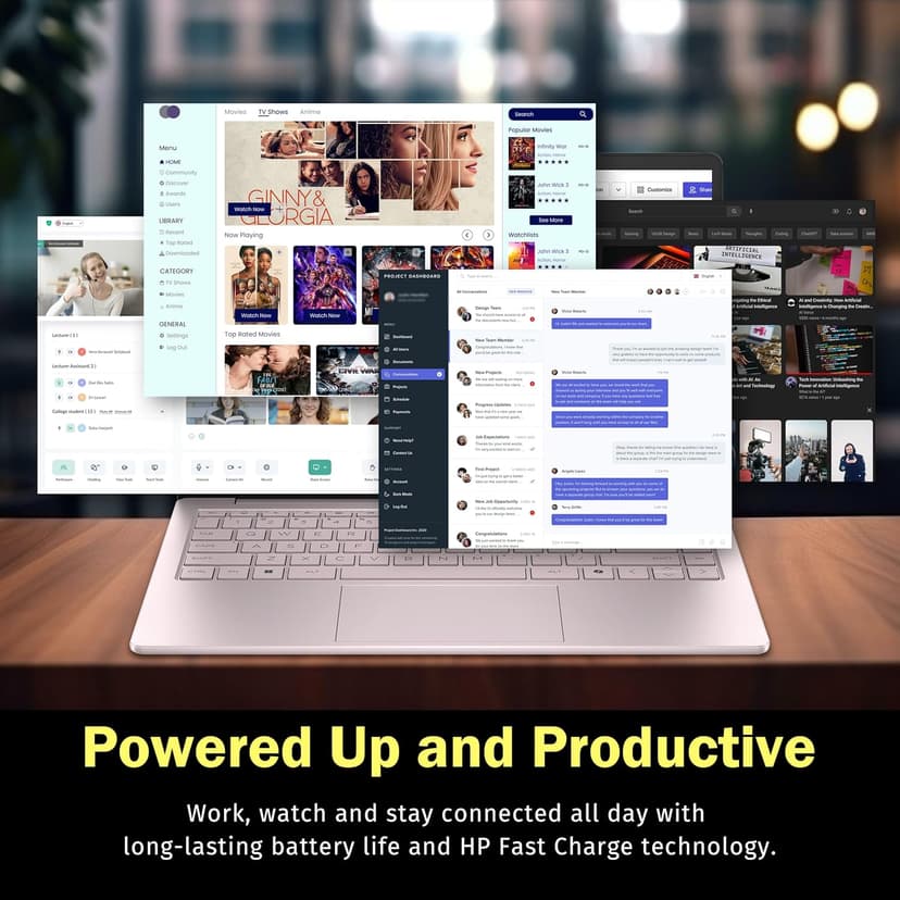 HP Flagship 14" HD Student&Business Laptop, Intel N150 CPU(Beats i3-1115G4), 32GB RAM, 288GB Storage (128GB UFS + 160GB Docking Set), W/1 Year Office 365&AI-Copilot, Webcam, Bluetooth, Win 11s, Pink