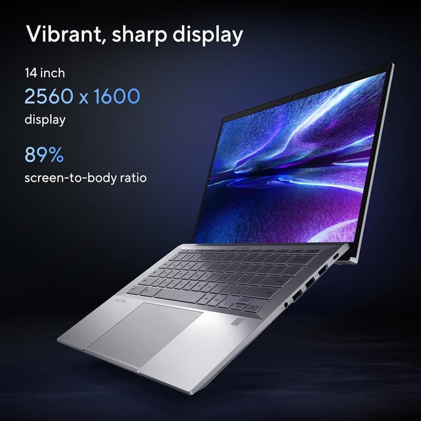 ASUS ExpertBook CX54 Chromebook Plus Laptop with Google AI, 14" 2560x1600 Display, Intel® Core™ Ultra 5 Processor, 8GB RAM, 128GB SSD, ChromeOS, Fog Silver, CX5403CMA-DB588