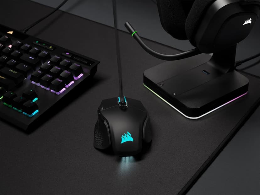Corsair M65 RGB Ultra Tunable FPS Gaming Mouse Marksman 26,000 DPI Optical Sensor, Optical Switches, AXON Hyper-Processing Technology, Sensor Fusion Control, Tunable Weight System - Black