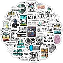 BulbaCraft Data Science Stickers for Water Bottle and Laptop - Data Science Party Favors & Decorations, Waterproof Vinyl Decals, Tech and Coding Stickers, Gifts for Women & Men