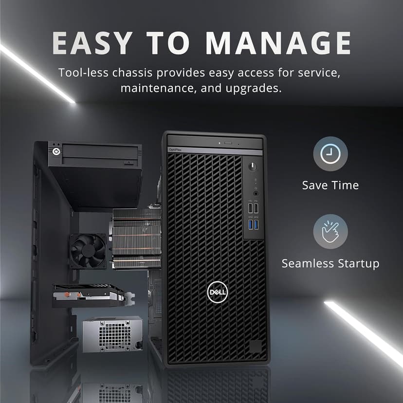 Dell OptiPlex 3000 Tower Business Desktop, Intel i5-12500 Processor, 32GB RAM, 2TB PCIe SSD, Ethernet, WiFi Adapter, KB& Mouse, DVDRW, Windows 11 Pro, Black