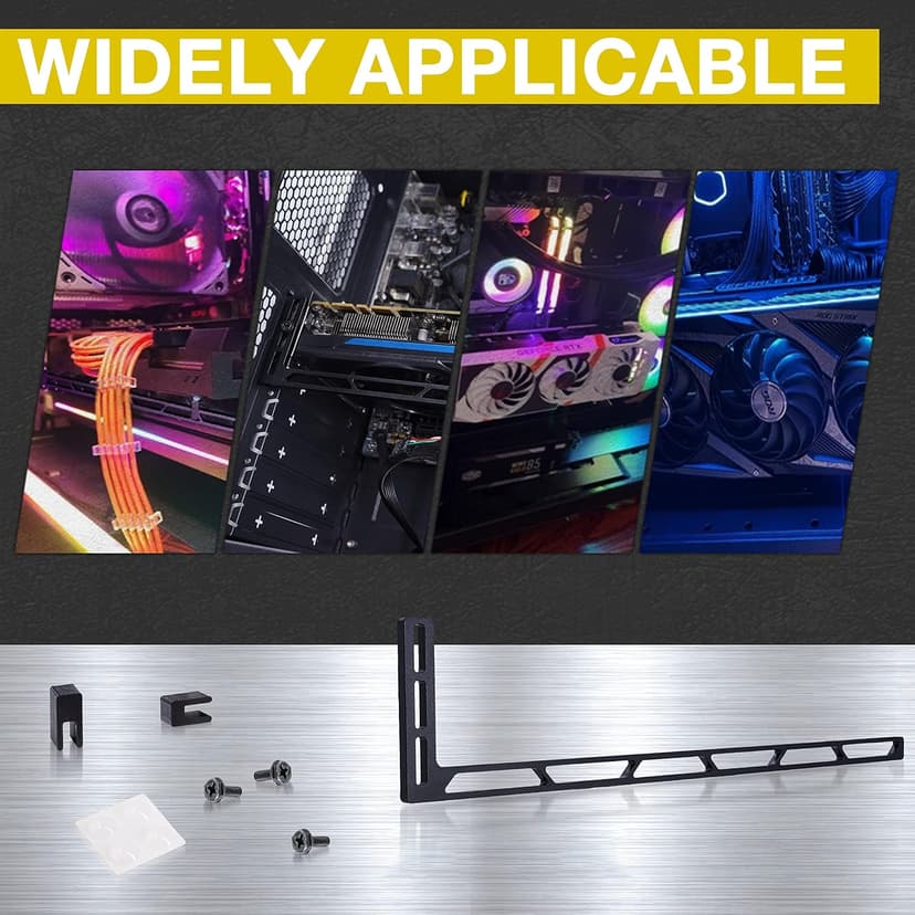 Fstop Labs CloverTale Graphics Card GPU Brace Support, Video Card Sag Holder Bracket, Anodized Aerospace Aluminum (Upgraded Version Black)