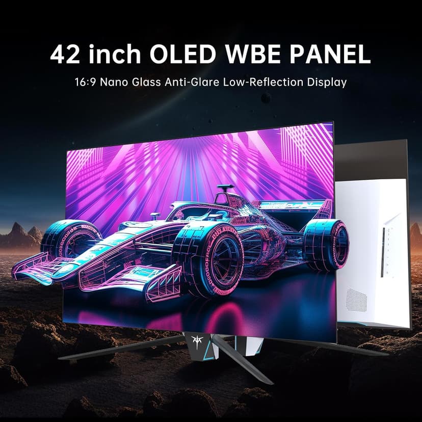42 Inch 4K OLED Gaming Monitor, 0.1ms GTG 138Hz, 134% sRGB, 4-Side Frameless, Type-C 90W, Speakers,Remote, Freesync G-Sync, DP/HDMI/USB, VESA, Ultrawide OLED Monitor for Gaming(Without Base)
