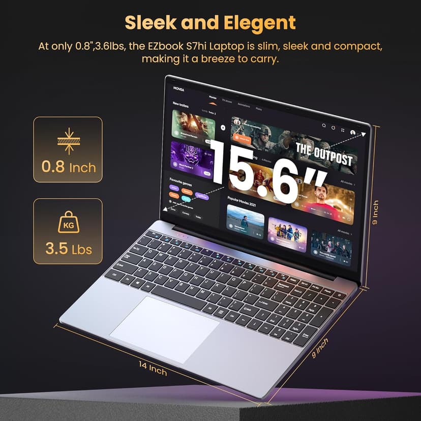 jumper Laptop, 12GB RAM 640GB ROM, Office 365-1 Year 5305U Processor, 15.6 Inch Computer, FHD IPS Screen, 38Wh Battery, 2 Stereo Speakers, USB3.0 * 2, HDMI, for Business and Students.